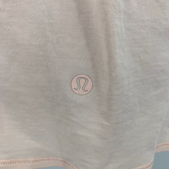 Lululemon Top Tank Women 4/6/8 Ice Peach All Tied Up Open Back Stretch High Neck - Picture 5 of 8